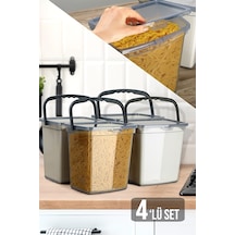 Meleni Home 4'lü Un Ve Bakliyat Kabı 6 Litre - Platin Serisi