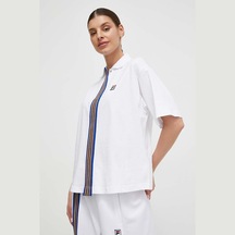 Beyaz Fila Kadın Polo T-shirt Tape Detail Tw411141 Beyaz