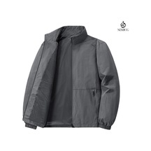 Açık Hava Sporları İçin Sade Erkek Ceketi, Bol Kore Tarzı, Günlük Giyim Koyu Gri