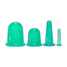 Silikon Selülit Ve Yüz Masaj Kupa Seti 4'lü Yeşil