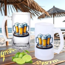 Bira Tepsisi Buzlu Ya Da Buzsuz Bira Bardağı
