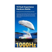 Attack Shark X1 Kablosuz Gaming Mouse Dokunmatik Rgb Şarj Standlı, 53g Süper Hafif Fare, Pixart Paw3395pro Sensör, 40000 Dpı, Bt/2.4g/kablolu Üçlü Mod, Windows/xbox/ps/mac Uyumlu Beyaz