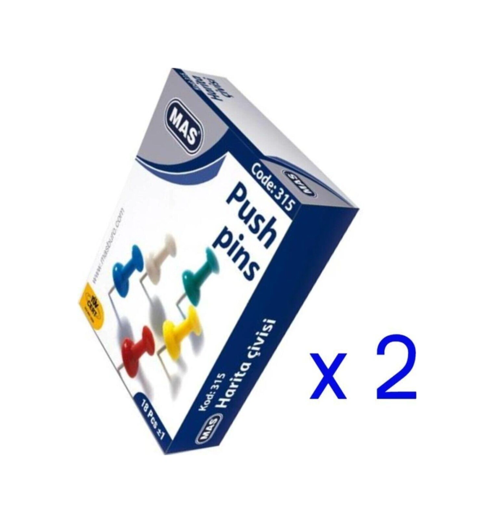 Renkli Harita Çivisi Silindirik Kod: 315 2 Paket