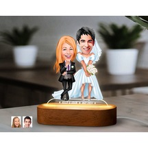 Bk Gift Kişiye Özel Sevgili Karikatürlü Dekoratif 3d Biblo Led Işıklı Gece Lambası-14, Düğün Hediyesi, Yıl Dönümü Hediyesi Kobitmeyen138289 Bk Gift