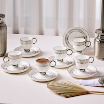 Aryıldız Aurelia Silver 12 Parça 6 Kişilik Kahve Fincan Takımı 90 Ml Çok Renkli