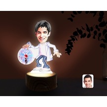 Kişiye Özel Erkek Elektrik Mühendisi Karikatürlü Dekoratif 3D Bib