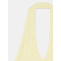 Dilvin 32690 Halter Yaka Dantel Detaylı Top-açık Sarı