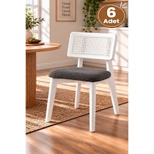 6 Adet Kuzey Ahşap Gürgen Sandalye Cafe,restaurant,mutfak,salon,yemek Odası Sandalyesi Beyaz