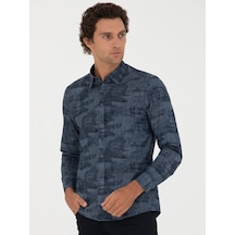 Cacharel İndigo Slim Fit Uzun Kollu Gömlek Mavi
