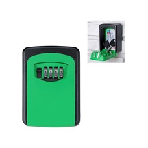Sones Duvara Asılan Anahtar Saklama Kutusu Metal 4 Haneli Şifre Kilidi Yeşil