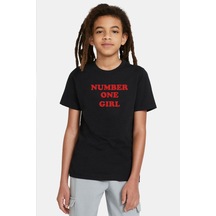 Tshirthane Rose Number One Girl Siyah Çocuk Tshirt SIYAH