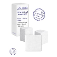Spanç Gazlı Bez 10x10cm 16 Katlı 100 Adet - Yüksek Emici, Yapışmayan, Nefes Alabilir %100 Pamuk Yara Pansuman Pedi