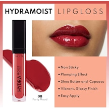 Cosmetics Hydramoist Lipgloss 08 Party Mood Nemlendirici Dudak Parlatıcısı, Kırmızı Diğer