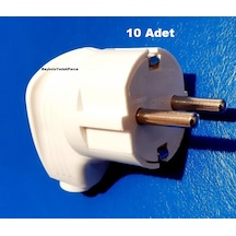 10 Adet Topraklı Fiş L Tip Far Topraklı Fiş