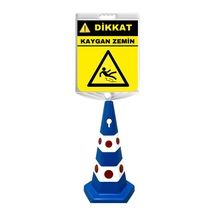 Kaygan Zemin Çift Taraf Baskı Mavi Ultra Kedi Gözlü Ağırlıklı Koni Seti Trafik Dubası