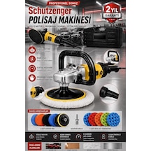 Px13 Devir Ayarlı Polisaj Makinesi Bakır Sargı 12 Parça Ped Seti 2000w 180mm Profesyonel Sarı 7c2