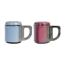 Andoutdoor And430 İçi Çelik Dışı Plastik Kupa Mug, Kırmızı/ Mavi, 500 Mg 1