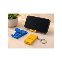 Veriqo 3d Katlanabilir Telefon Standı Mini Telefon Tutucu Katlanır Masaüstü Telefon Standı Anahtarlıklı Sarı