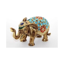 Swarovski Taşlı Tekli Fil Figürü Model 4 Çok Renkli