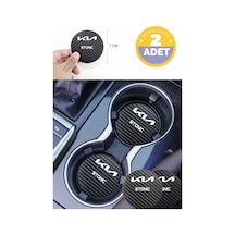 Kia Stonic Siyah Karbon 7 Cm Bardak Altlığı Kia Stonic Özel Dayanıklı Ve Şık Tasarım 2 Adet 2 Adet