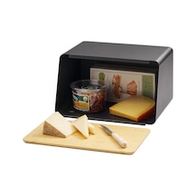 Metal Ekmek Kutusu 33x18x18 Cm Ahşap Kapaklı Büyük Hacimli Ekmeklik Kulplu Modern Mutfak Depolama Kabı Uzun Süre T Diğer