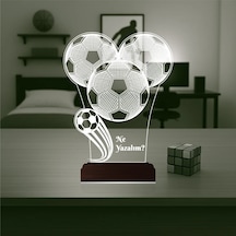 Luvivia Futbol Topu Futbolcu Hediye Kişiye Özel 3d Lamba - Masa Gece Lambası V1 Şeffaf