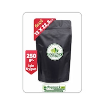 Doypack Mat Siyah Kilitli Doypack 13 x 22.5 CM 250 G 250'li