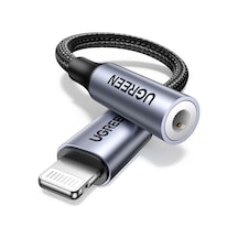 Ugreen Mfi Sertifikalı Lightning To 3.5mm Aux Dönüştürücü Adaptör, Siyah, 30756