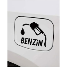 Oto Yakıt Depo Kapağı Sticker Siyah 12cm