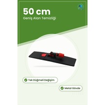 Palet Mop Aparatı Flat Pedli Tutucu 50 Cm Tek Düğmeli Paspas Meta