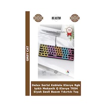 Delux Serisi Kablolu Klavye Rgb Işıklı Mekanik Q Klavye Tk04 Siyah Sesli Basım Tıkırtılı Tuş