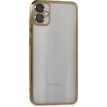 Muratech Newface Samsung Uyumlu Galaxy A05 Kılıf Razer Lensli Silikon - Gold