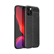 Zhd Apple Uyumlu iPhone 12 Pro Max Kılıf Focus Derili Silikon Siyah