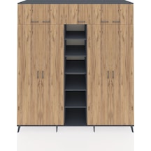 Kronos Dolap 18 Raflı 9 Kapaklı 220x59x243 Antrasit-çam/antrasit Atlas Çam/antrasıt