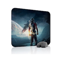 Mass Effect Kaymaz Dikişli Kauçuk Oyuncu Mousepad V3 - 48x40 Xl Gaming Mouse Pad Fare Altlığı