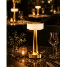 Şarjlı Gold Mantar Masa Lambası Dimmer Ayarlı Kablosuz Led Lamba Diğer