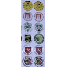 Damla Plaka Pulu Gümrük Pulu 12'li Çift - Plaka Pulu Damla Etiket Set - Plaka Pulu Sticker