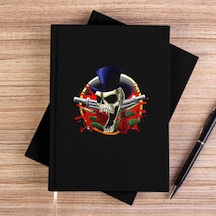 Guns N Roses Mr Skull Siyah Çizgisiz Kanvas Defter