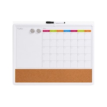 3'ü 1 Arada Manyetik Takvimli Mantar Pano Ve Yazı Tahtası 43x58.5 Cm + Kalem, Magnet, Sticker Seti Beyaz