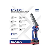 Exen ENG 624 T 21V 2x4AH Çift Akü 200 MM Kömürsüz Şarjlı Zincirli Testere