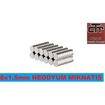 50 Adet Neodyum Mıknatıs D8 X 1.5Mm Kalınlık Ekstra Kuvvetli