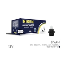 Niken 12v Bax Soketli Ampul W1.2w B8.5d Siyah 10 Lu