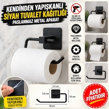 Kendiliğinden Yapışkanlı Siyah Paslanmaz Metal Kapaksız Tuvalet Kağıtlığı Aparatı Adet Fiyatıdır Diğer