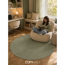 Eko Halı Zen 01 Green Daire Hav Toz Vermez Yumuşak Dokulu Salon Halısı Oturma Odası Halısı Yatak Odası Halısı Çocuk Odası Halısı Koridor Halısı Mutfak Halısı Modern Makine Halısı Yeşil