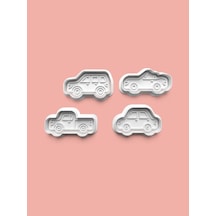 Arabalar Kurabiye Kalıbı Ve Şeker Hamuru Kalıbı 4'lü Set