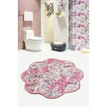 Rosa Pink Shape Djt 140 Cm Banyo Paspası Klozet Takımı Çok Renkli