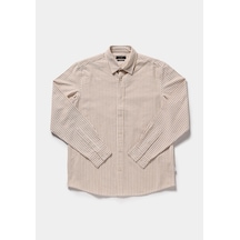 Colin's Colins Regular Fit Shirt Neck Çizgili Erkek Bej Uzun Kol Gömlek Cl1082021 Q1.v1 Lcm Camel