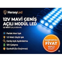 100 Adet Mavi Mercekli Modül Led 5054 Mavi