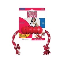 Kong Dental Diş Temizliği İçin İp Sallantılı Köpek Çiğneme Oyuncağı Small Kırmızı