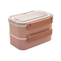 Paslanmaz Çelik 1600ml Lunch Box Pembe 3 Adet Çok Renkli
